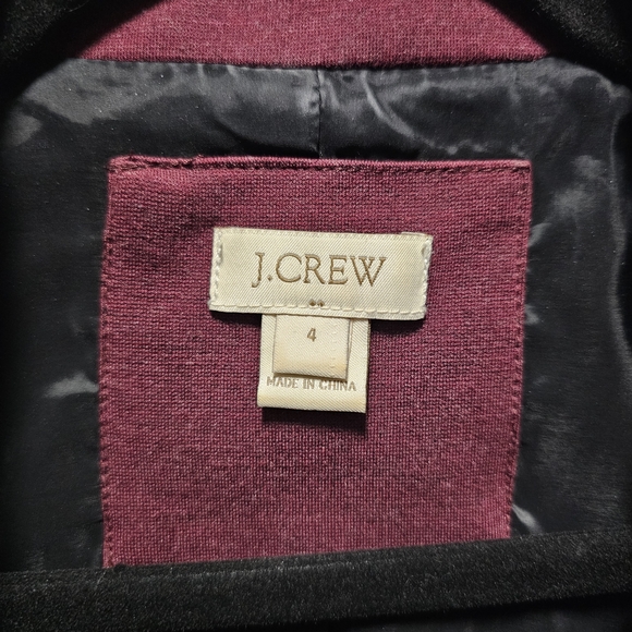 J. Crew Women's Burgundy Schoolboy Blazer - Size 4 - Picture 4 of 7